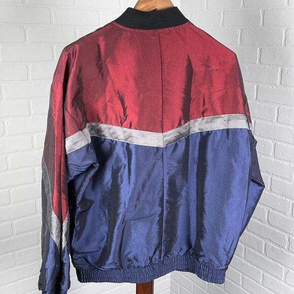 R&Y Sport Jacket Colorblock Mens Medium Red Metal Nylon Windbreaker Softshell - Picture 3 of 10